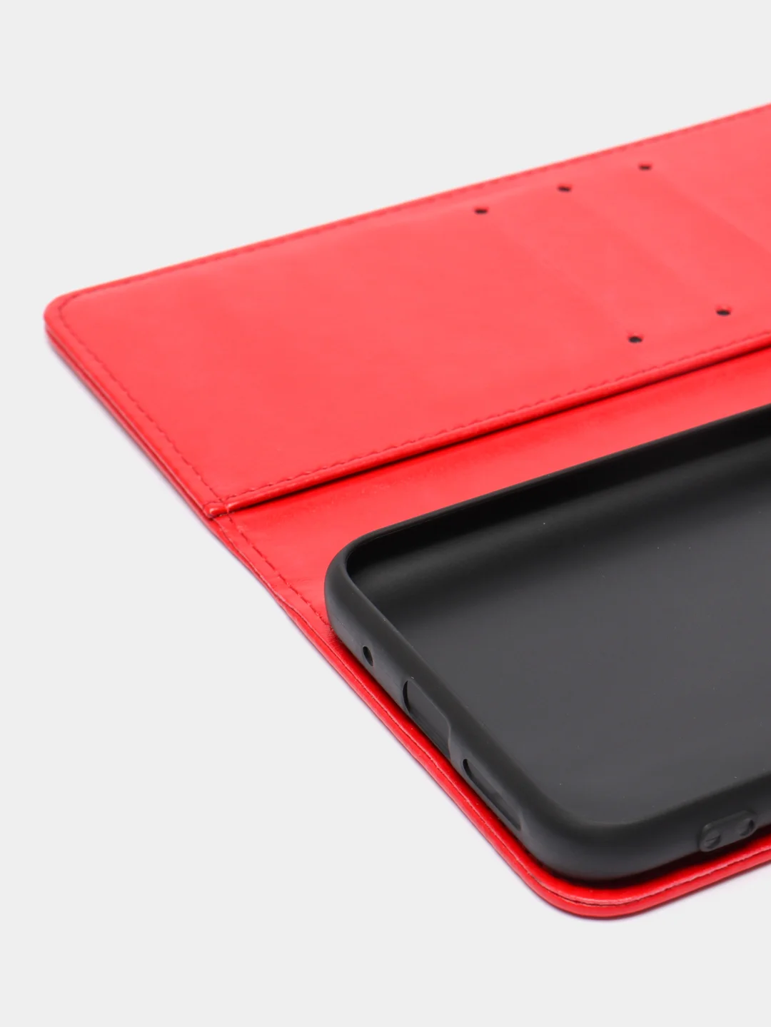 Алый кожаный PU чехол-книжка Xiaomi Redmi 10, 4G
