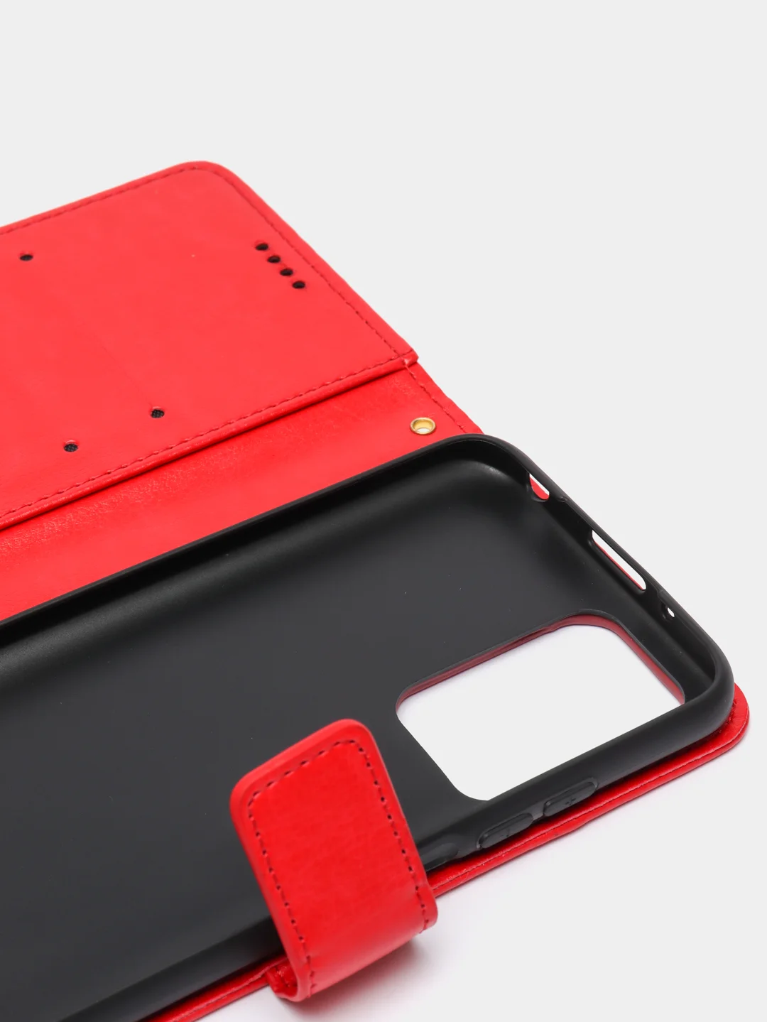 Алый кожаный PU чехол-книжка Xiaomi Redmi 10, 4G