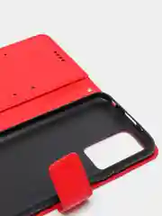 Алый кожаный PU чехол-книжка Xiaomi Redmi 10, 4G