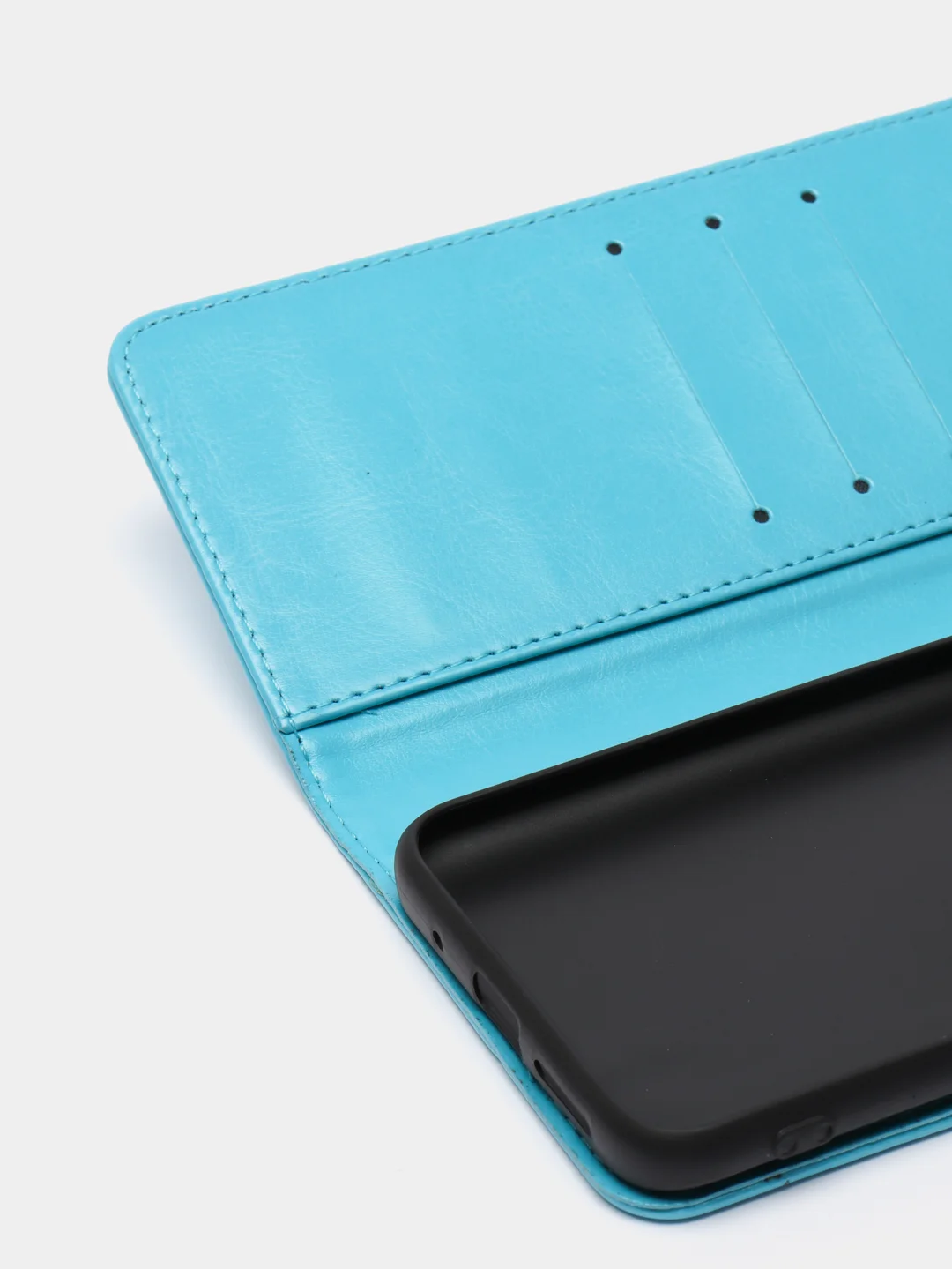 Голубой кожаный PU чехол-книжка Xiaomi Redmi 10, 4G