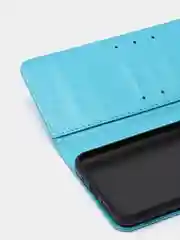 Голубой кожаный PU чехол-книжка Xiaomi Redmi 10, 4G