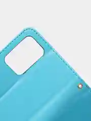 Голубой кожаный PU чехол-книжка Xiaomi Redmi 10, 4G