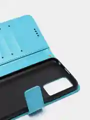 Голубой кожаный PU чехол-книжка Xiaomi Redmi 10, 4G