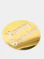 Белый топпер для украшения торта круг "Happy birthday"