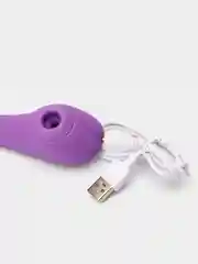 Фиолетовый вибратор для клитора, 2 в 1, гибкий, с вакуумной стимуляцией точки G