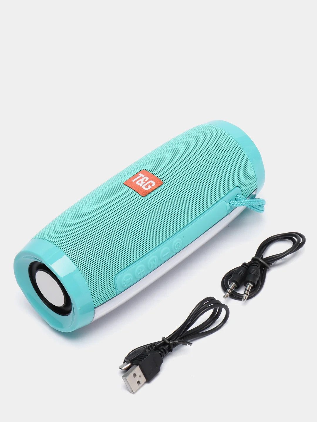 Бирюзовый портативная Bluetooth-колонка со светомузыкой TG-157