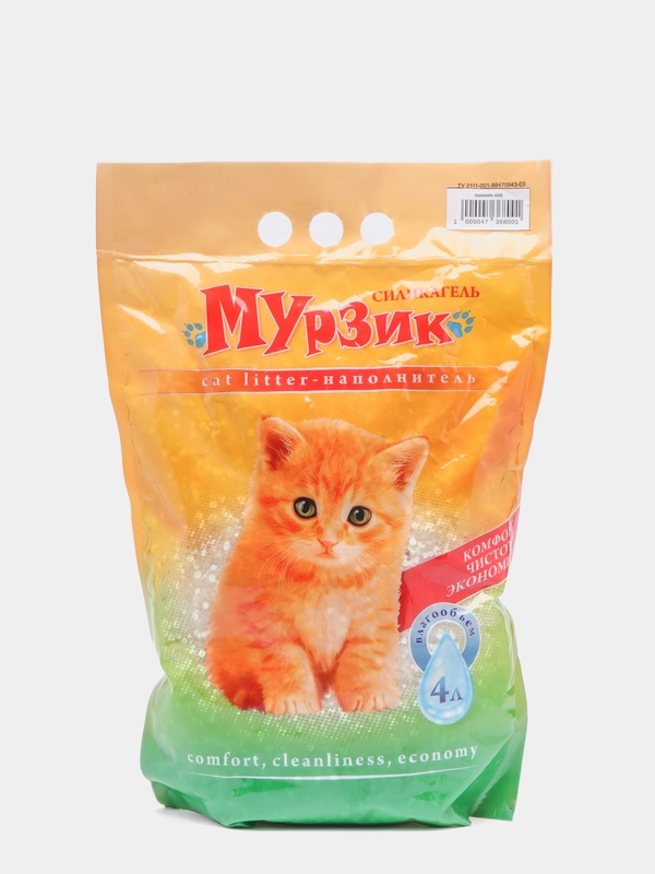 Впитывающий силикагелевый наполнитель Мурзик, 4 л