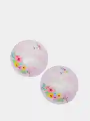 Конфетный кабошон стеклянный с рисунком "Лебедь", 2,5 см, 2 штуки