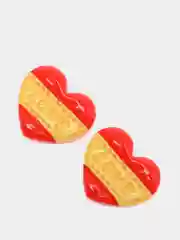 Красный кабошон "Сердечко Love", 2-8 штук