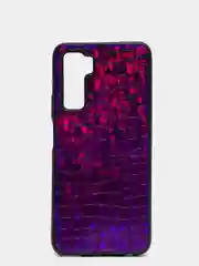 Индиго чехол Huawei Honor 30s, Хуавей Хонор 30с силиконовый, имитация змеиной кожи