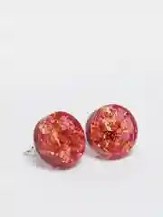 Красный серьги-гвоздики из смолы