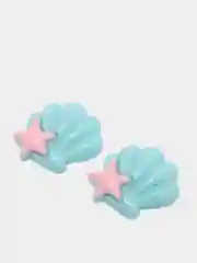 Голубой кабошон "Ракушка", 2 штуки