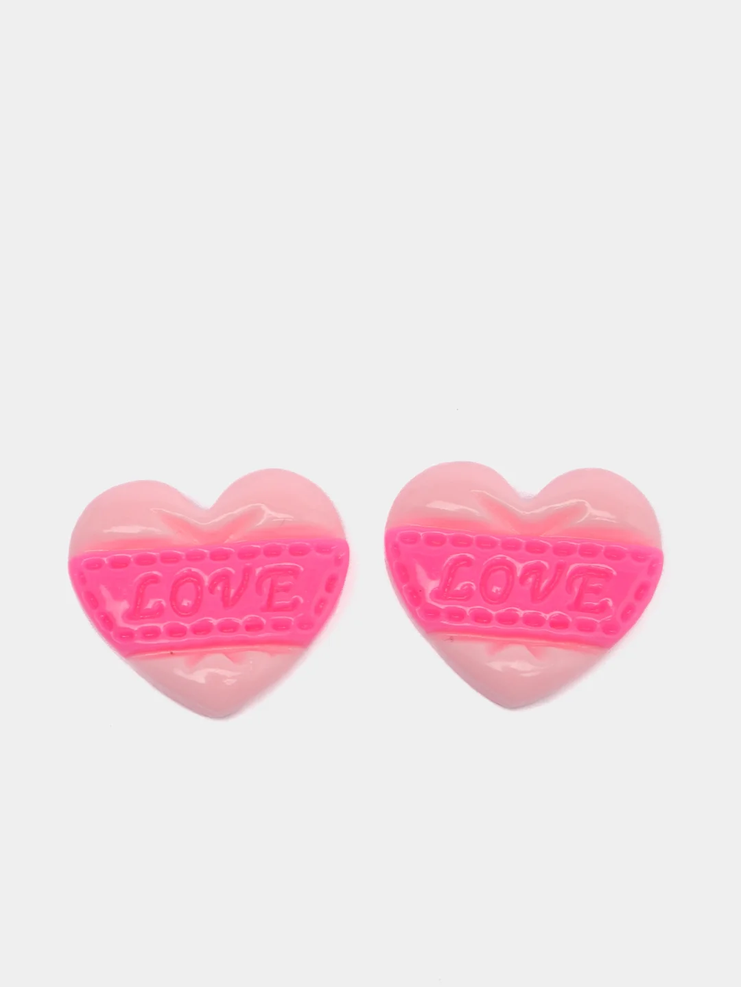 Розовый кабошон "Сердечко Love", 2-8 штук