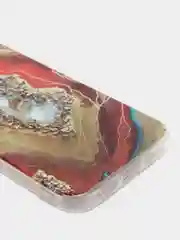 Красный чехол iPhone 12 / 12 Pro (6.1), 12 mini (5.4) силиконовый с мраморным рисунком