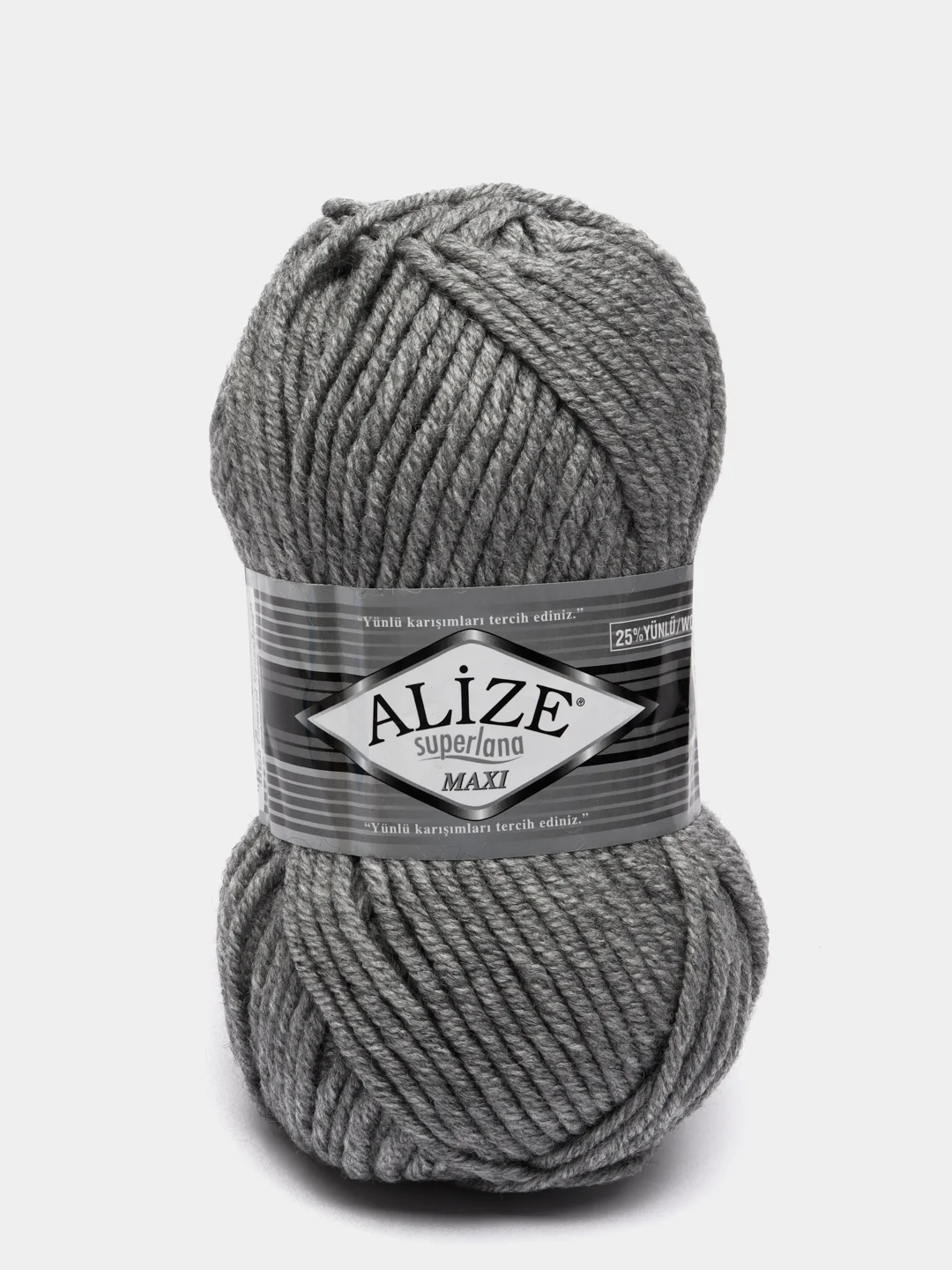 Серый меланж шерсть Пряжа Alize Superlana maxi
