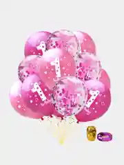 Розовый воздушные шары 1 годик Мальчик, Девочка, 15 шаров + 2 ленты