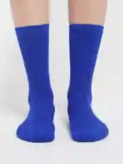 Синий носки в рубчик