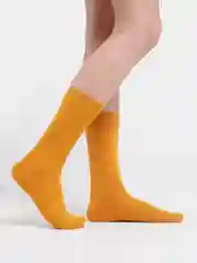 Горчичный носки в рубчик