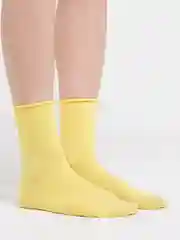 Лимонный носки в рубчик из мягкой микрофибры