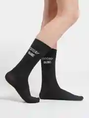 Черный носки хлопковые, унисекс, с принтом