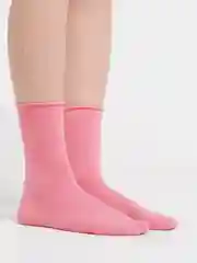 Кораллово-розовый носки в рубчик из мягкой микрофибры