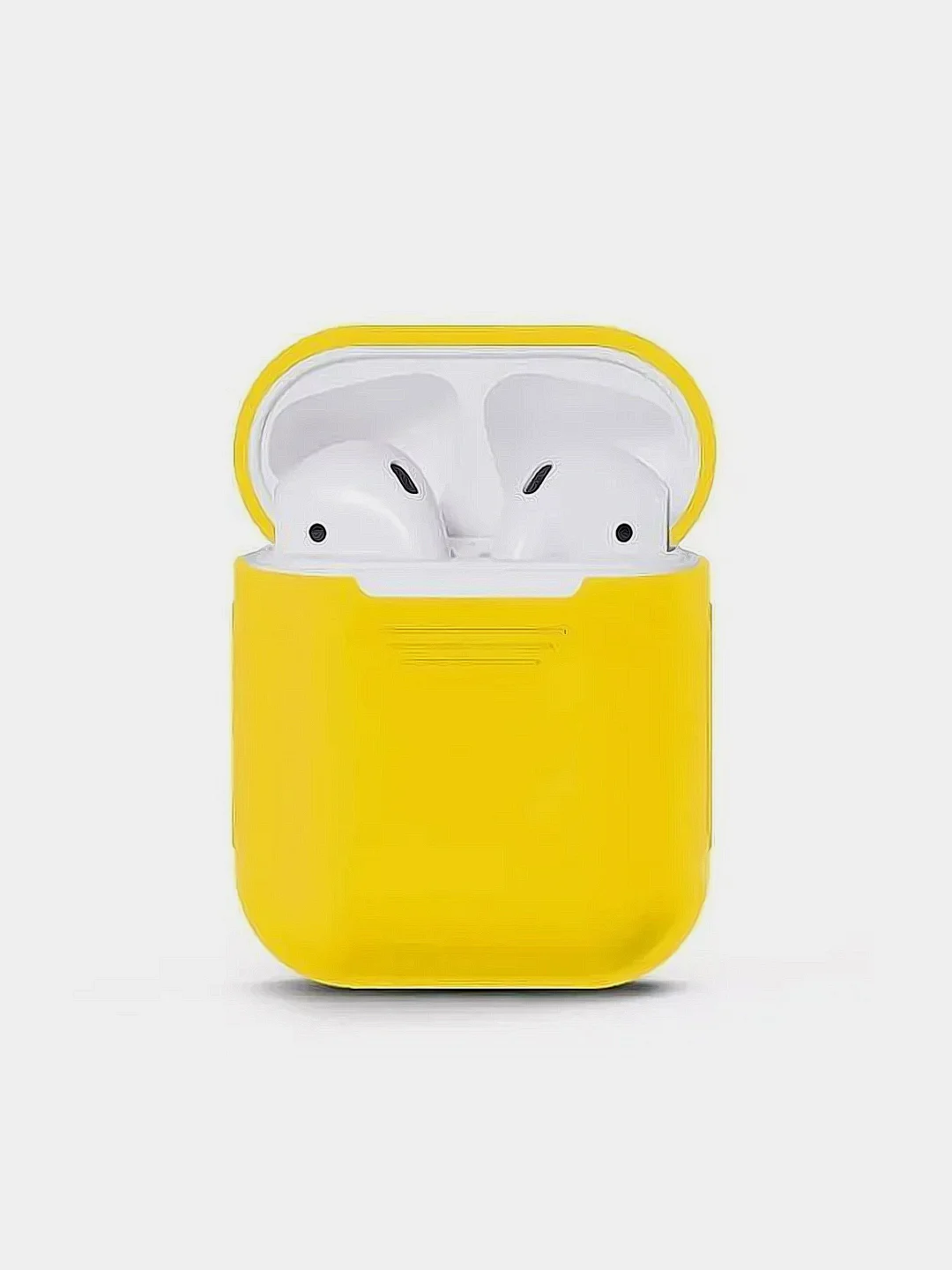 Желтый чехол силиконовый для наушников  Airpods 2