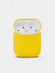 Желтый чехол силиконовый для наушников  Airpods 2