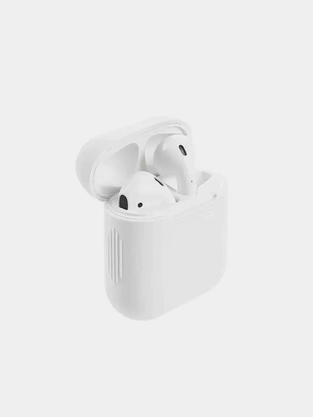 Белый чехол силиконовый для наушников  Airpods 2
