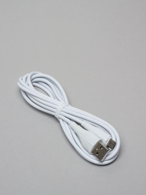 Кабель Borofone BX18, micro-USB, 2А, ПВХ, белый, 2 м