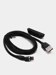 Черный usb кабель Charget магнитный для заряда смартфона 2.4 А+коннектор micro, type c, lightning