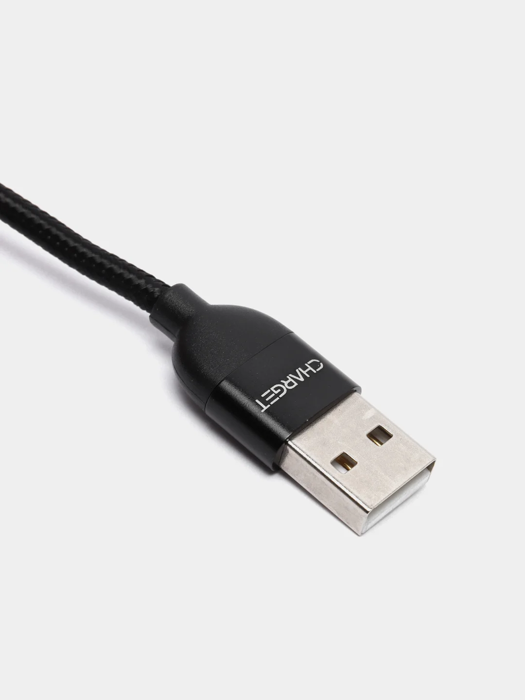 Черный usb кабель Charget магнитный для заряда смартфона 2.4 А+коннектор micro, type c, lightning