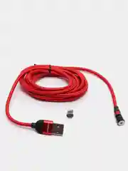Красный usb кабель Charget магнитный 2-х метровый для зарядки, 2,4 A поворотный micro, type c, ios