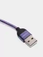 Фиолетовый usb кабель Charget магнитный 2-х метровый для зарядки, 2,4 A поворотный micro, type c, ios