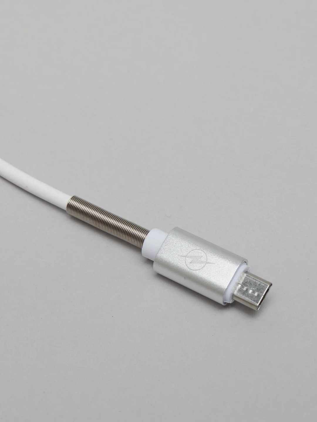 Белый кабель c пружинкой Type-C micro USB, 2м