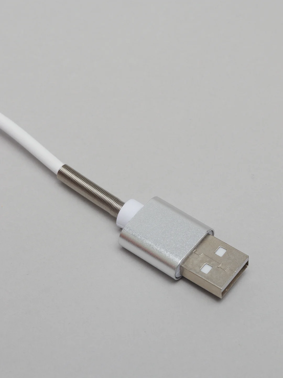 Белый кабель c пружинкой Type-C micro USB, 2м