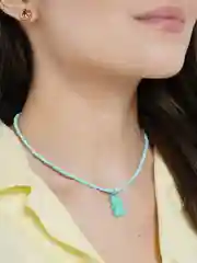 Голубой ожерелье из бисера с медвежонком kpop