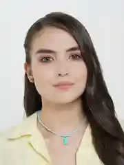 Голубой ожерелье из бисера с медвежонком kpop