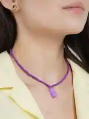 Лавандовый ожерелье из бисера с медвежонком kpop