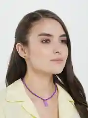 Лавандовый ожерелье из бисера с медвежонком kpop
