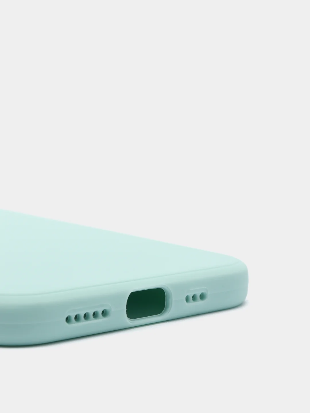 Бирюзовый чехол силиконовый iPhone 12 PRO матовый с защитой камер, закрытым низом и бархатом внутри