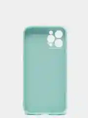 Бирюзовый чехол силиконовый iPhone 12 PRO матовый с защитой камер, закрытым низом и бархатом внутри