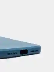 Синий меланж чехол для iPhone 7, 8, SE 2020 матовый силиконовый с закрытым низом и бархатом внутри