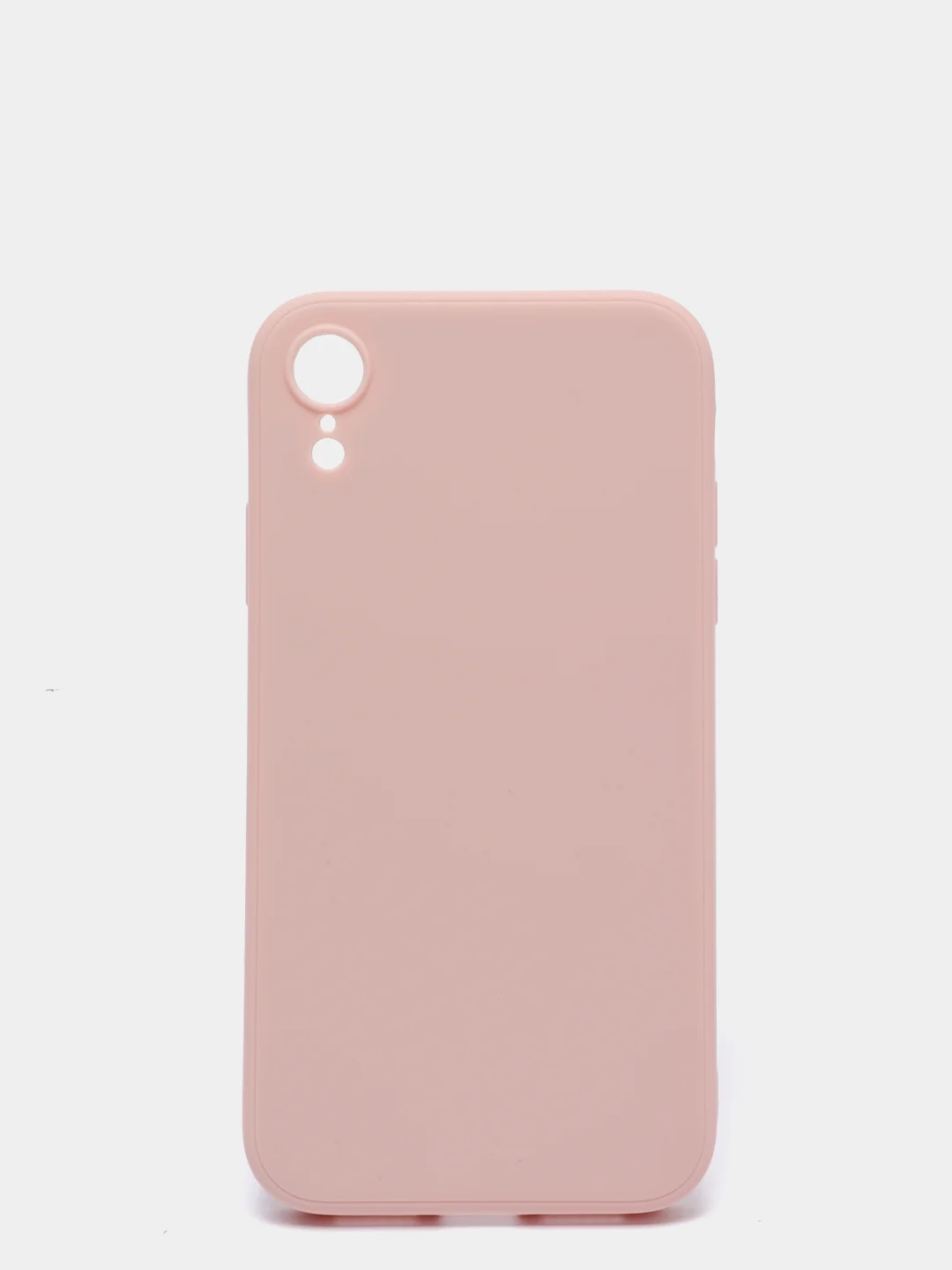 Коралловый меланж чехол для iPhone XR матовый силиконовый с закрытым низом и бархатом внутри