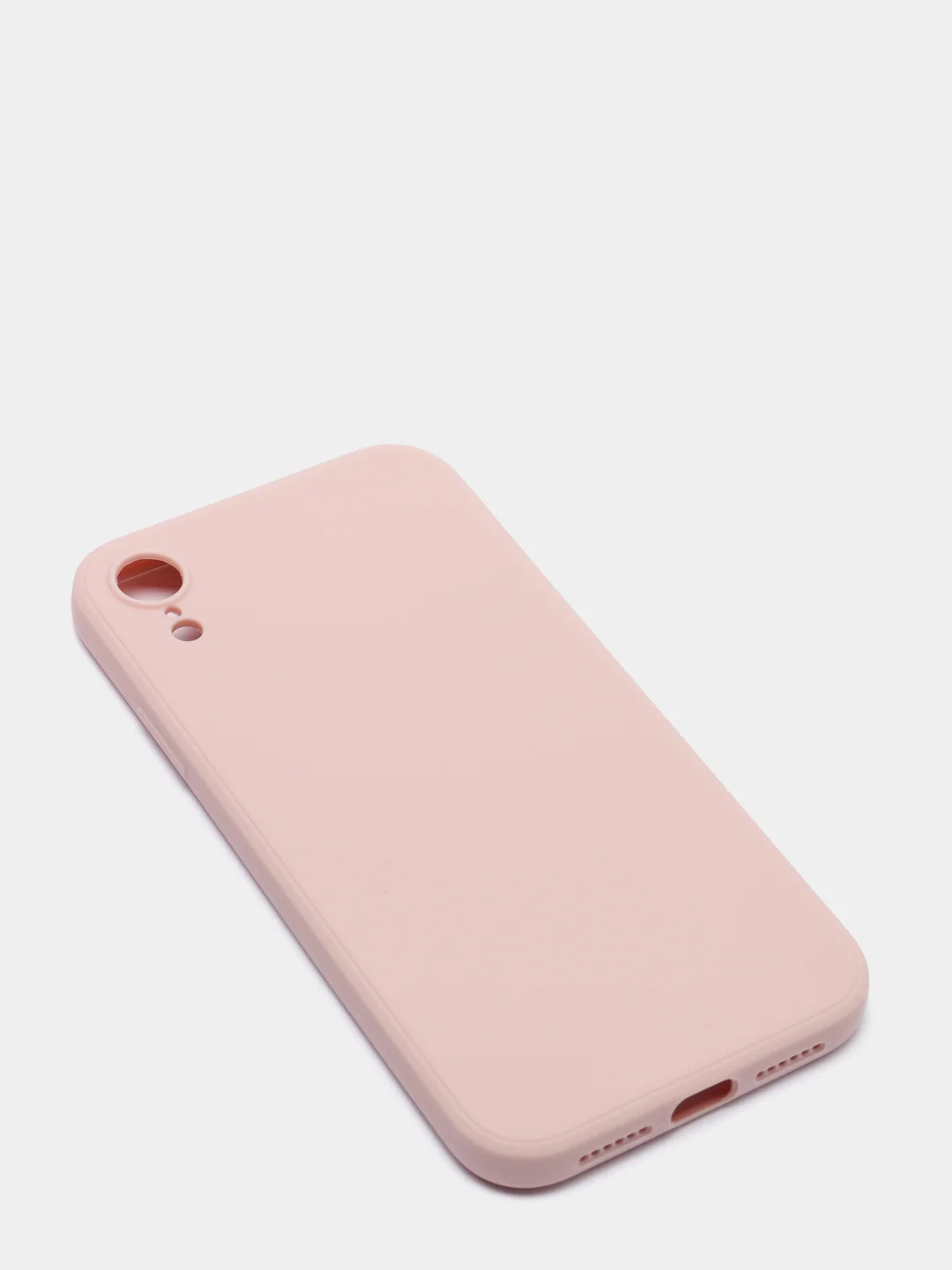 Коралловый меланж чехол для iPhone XR матовый силиконовый с закрытым низом и бархатом внутри