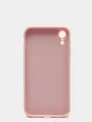 Коралловый меланж чехол для iPhone XR матовый силиконовый с закрытым низом и бархатом внутри