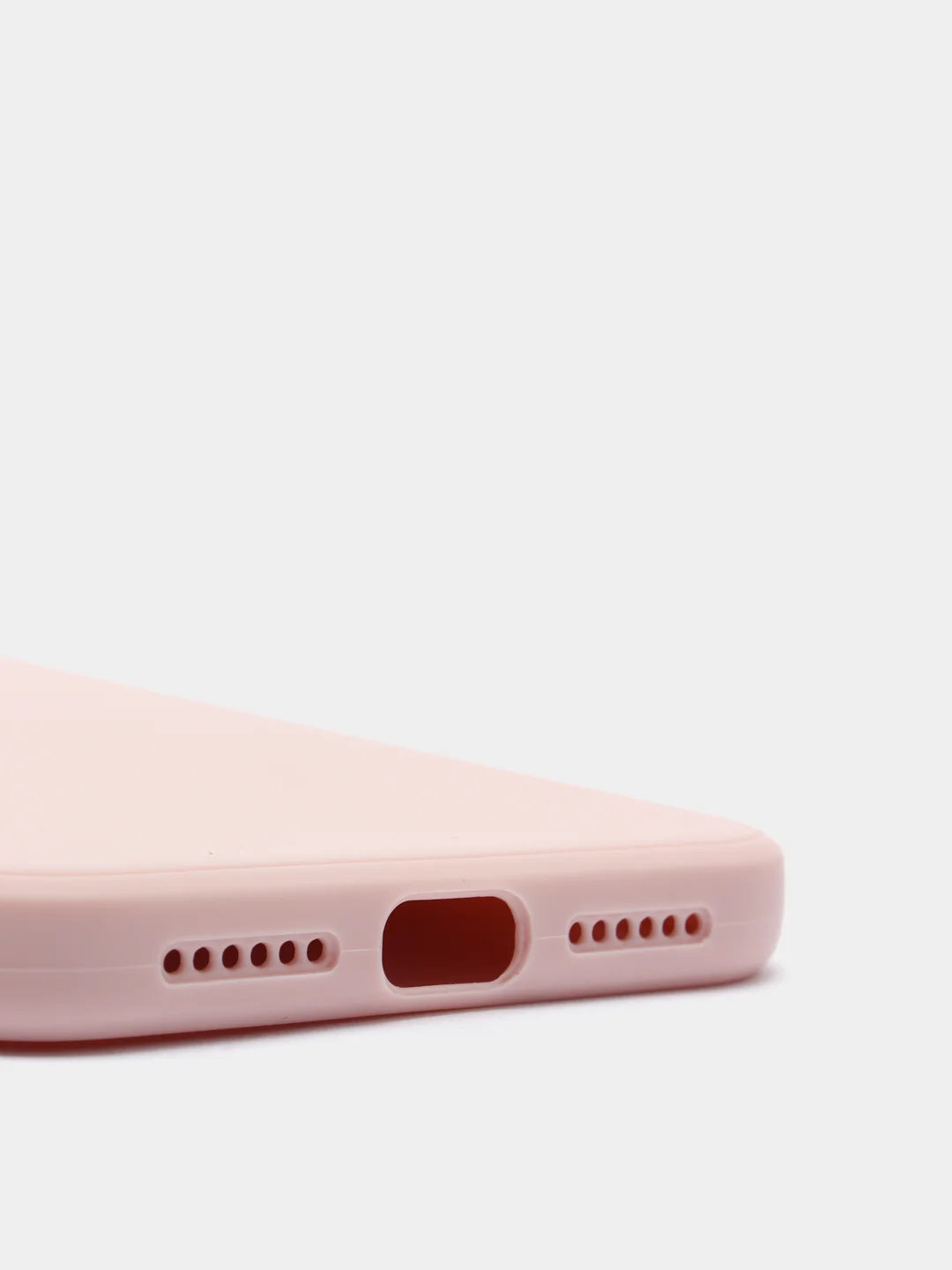 Коралловый меланж чехол для iPhone XR матовый силиконовый с закрытым низом и бархатом внутри