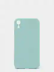 Бирюзовый чехол для iPhone XR матовый силиконовый с закрытым низом и бархатом внутри