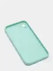 Бирюзовый чехол для iPhone XR матовый силиконовый с закрытым низом и бархатом внутри