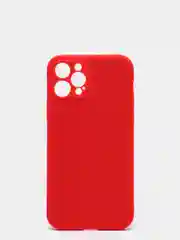Красный чехол силиконовый iPhone 12 PRO матовый с защитой камер, закрытым низом и бархатом внутри