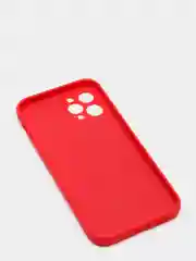 Красный чехол силиконовый iPhone 12 PRO матовый с защитой камер, закрытым низом и бархатом внутри